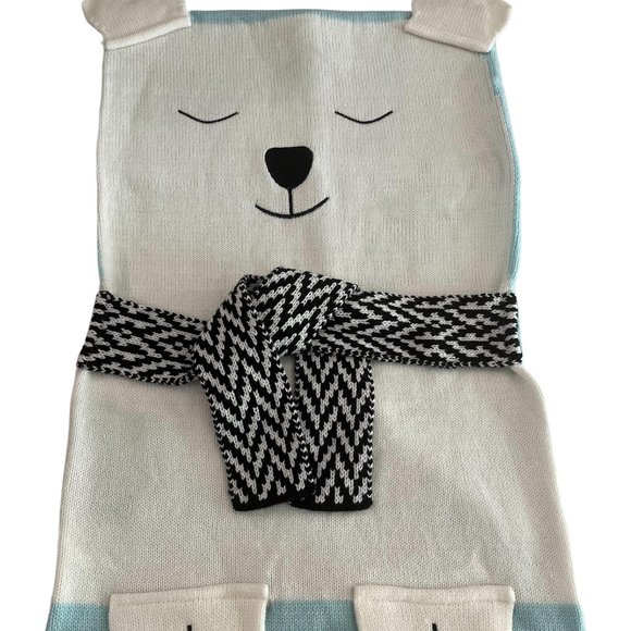 Knit Snow Bear Blanket - Picture 1 of 5
